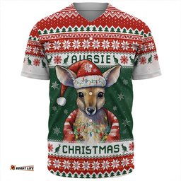 Amazing Aussie Australia Merry Christmas Spirit Kangaroo Edition Baseball Shirt