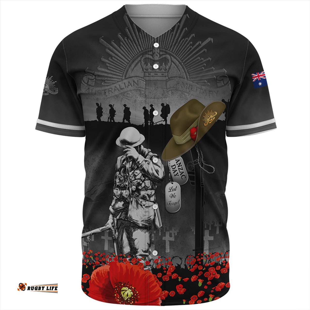 Amazing Aussie Australia Anzac Day Australian Army Memorial Baseball Shirt