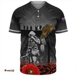 Amazing Aussie Australia Anzac Day Australian Army Memorial Baseball Shirt