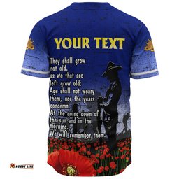 Amazing Aussie Australia Anzac Day Anzac Lest We Forget Poppy Flag Baseball Shirt