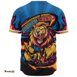 Amazing Aussie Brisbane Lions Premiership Series Flame Edition Baseball Shirt