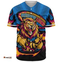 Amazing Aussie Brisbane Lions Premiership Series Flame Edition Baseball Shirt