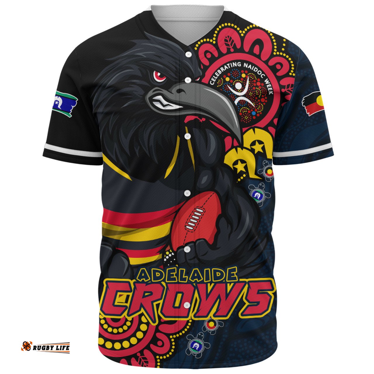 Amazing Aussie Adelaide Crows Power Through Generations NAIDOC Edition Baseball Shirt