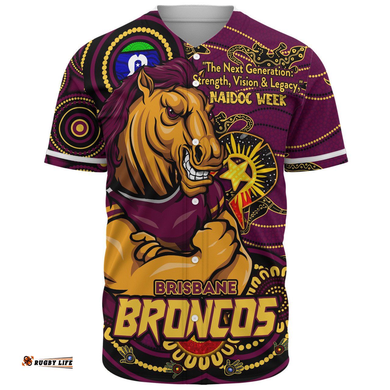 Amazing Aussie Brisbane Broncos Spirit Of NAIDOC Series Baseball Shirt
