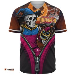 Amazing Aussie Brisbane Lions Halloween Night Reaper Zipper Baseball Shirt