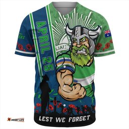 Amazing Aussie Canberra Raiders Anzac Day Lest We Forget Strong Fighting Spirit Baseball Shirt