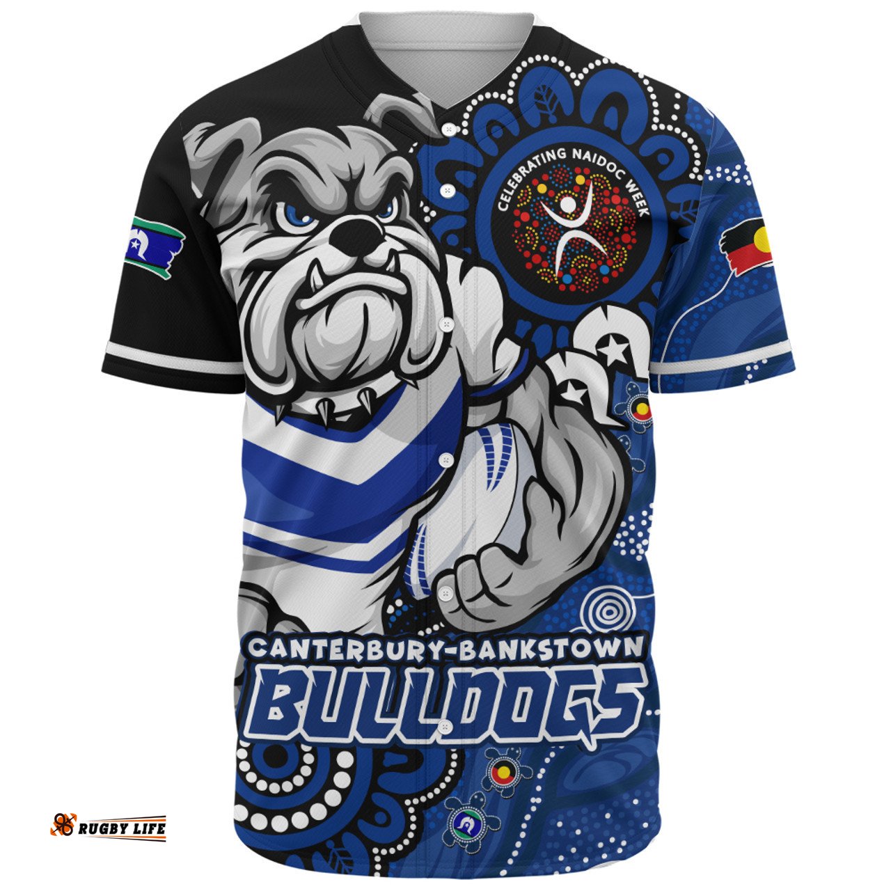 Amazing Aussie Canterbury Bankstown Bulldogs Power Through Generations NAIDOC Edition Baseball Shirt