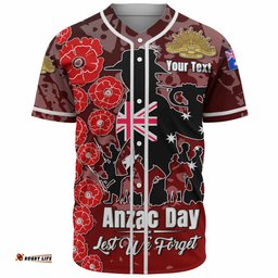 Amazing Aussie Australia Anzac Custom Lest We Forget Red Style Shirt Baseball Shirt