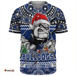Amazing Aussie Canterbury Bankstown Bulldogs Aboriginal Xmas Special Ugly Christmas Style Baseball Shirt