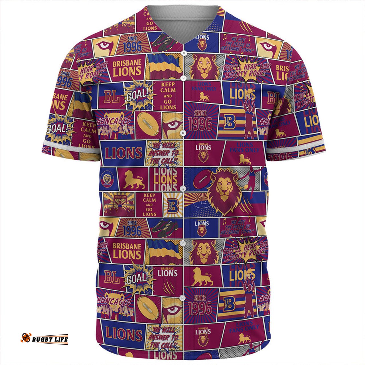 Amazing Aussie Brisbane Lions Legacy Of The Pride Comic Style Baseball Shirt