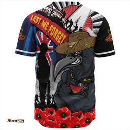 Amazing Aussie Adelaide Crows Anzac Day Honor United In Spirit Baseball Shirt