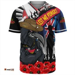 Amazing Aussie Adelaide Crows Anzac Day Honor United In Spirit Baseball Shirt