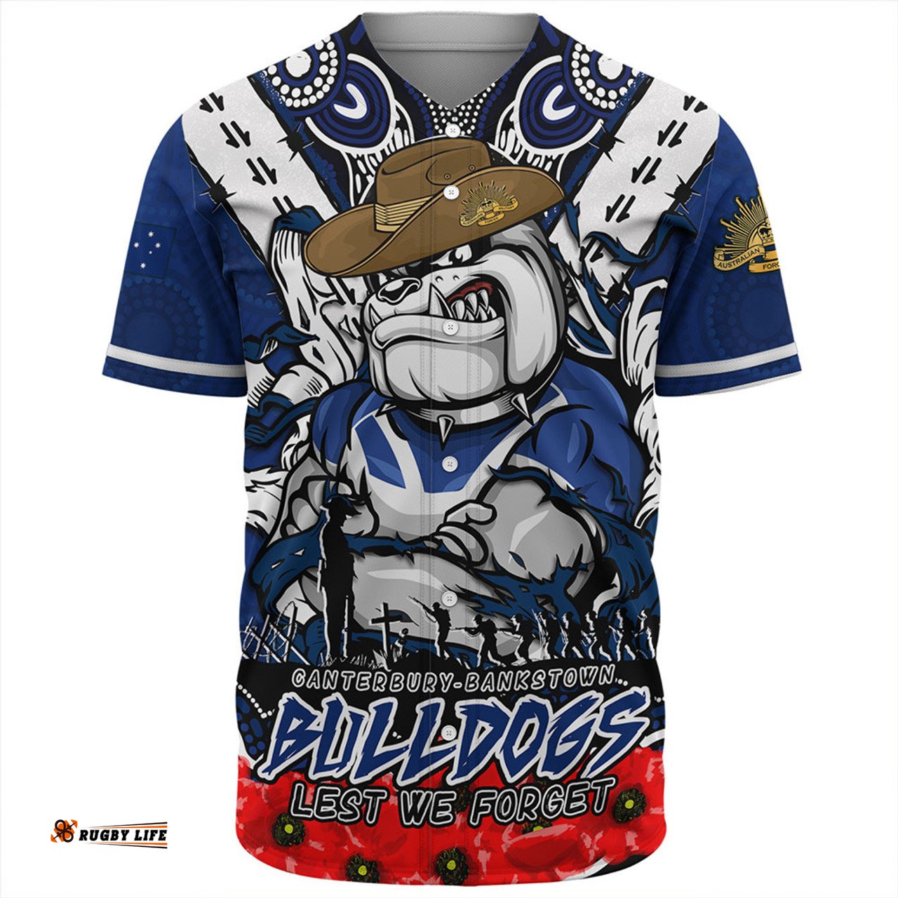 Amazing Aussie Canterbury Bankstown Bulldogs Ripped Legacy Of The Game The ANZAC Spirit Lives On Baseball Shirt