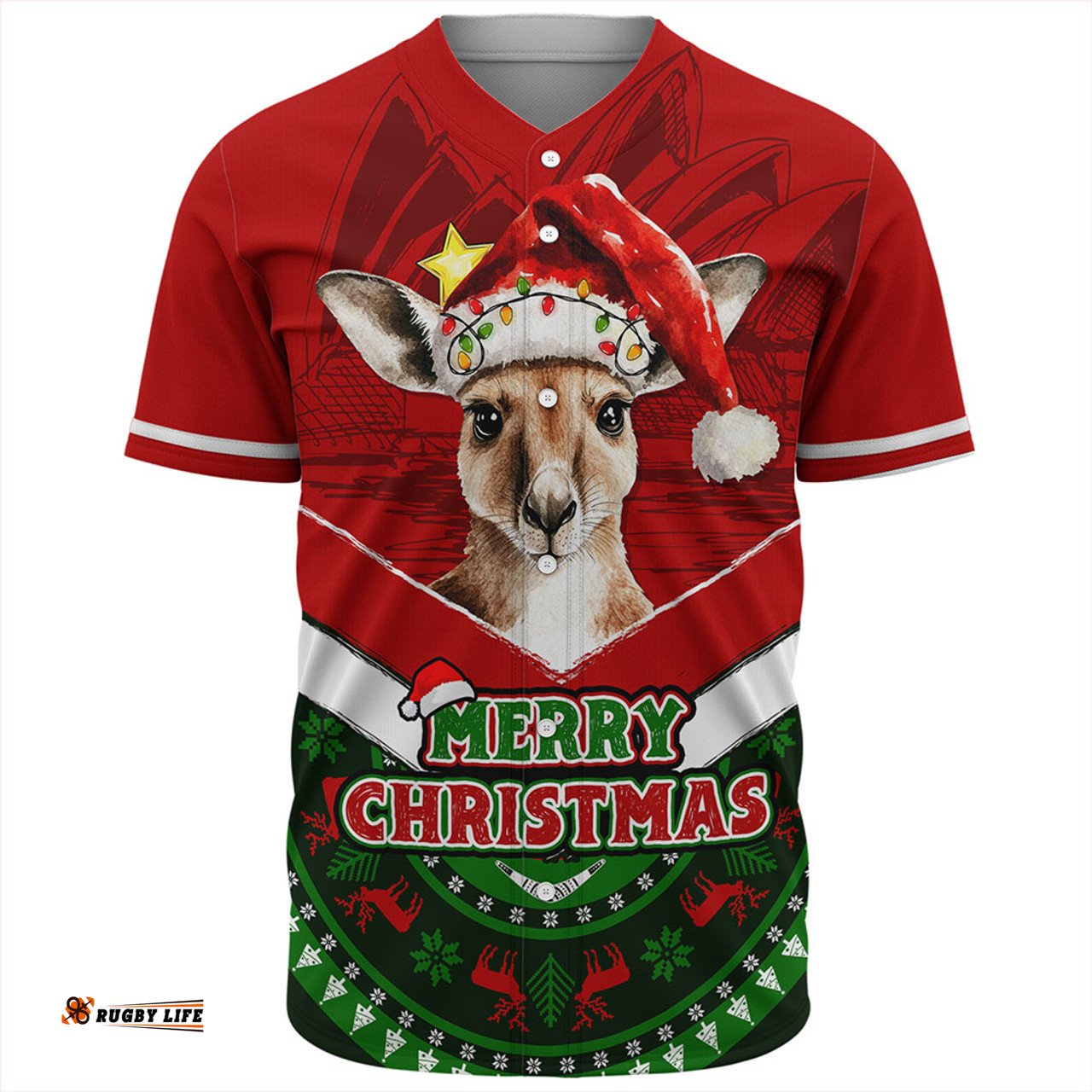 Amazing Aussie Australia Holiday Kangaroo Merry Christmas Baseball Shirt
