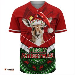 Amazing Aussie Australia Holiday Kangaroo Merry Christmas Baseball Shirt