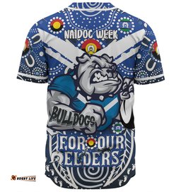 Amazing Aussie Canterbury Bankstown Bulldogs Naidoc Week Custom Bulldogs Naidoc For Our Elders Dot Art Style Baseball Shirt