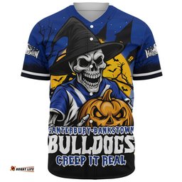 Amazing Aussie Canterbury Bankstown Bulldogs Dark Moon Rugby Halloween Battle Edition Baseball Shirt