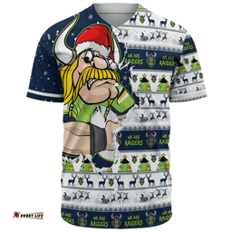 Amazing Aussie Canberra Raiders Merry Ugly Christmas Our Beloved Team Scratch Style Baseball Shirt