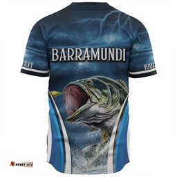 Amazing Aussie Australia Fishing Custom Jumping Barramundi Fishing  Baseball Shirt