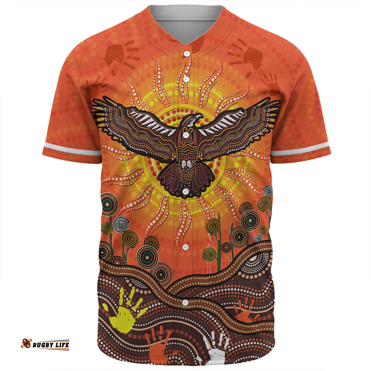 Amazing Aussie Australia Indigenous Flying Eagle With Aboriginal Dot Art Baseball Shirt
