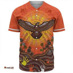 Amazing Aussie Australia Indigenous Flying Eagle With Aboriginal Dot Art Baseball Shirt