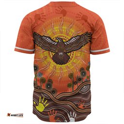 Amazing Aussie Australia Indigenous Flying Eagle With Aboriginal Dot Art Baseball Shirt