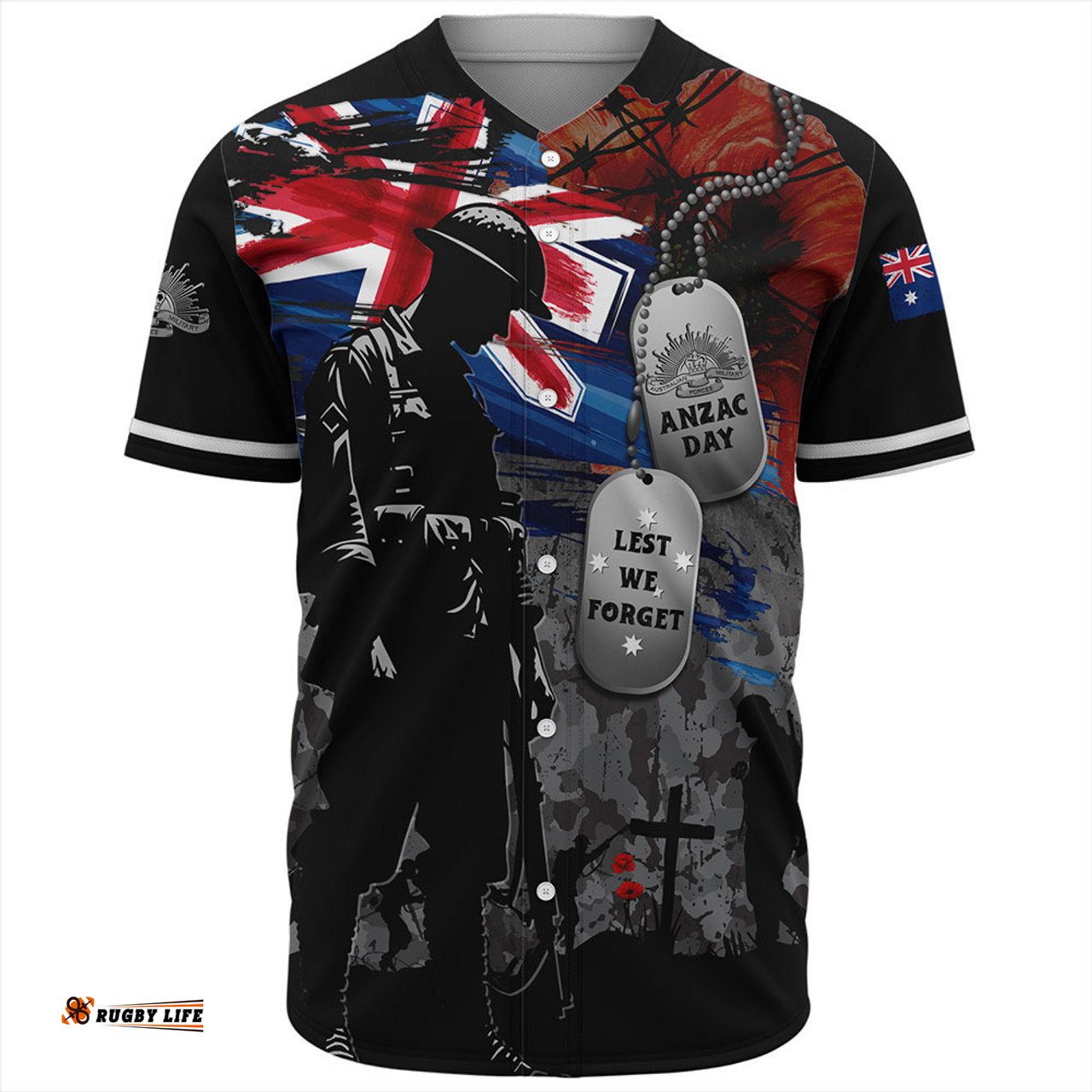 Amazing Aussie Australia Tribute To The Brave Anzac Day Baseball Shirt