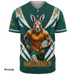 Amazing Aussie Australia Wallabies Championship Sport Style Green Baseball Shirt