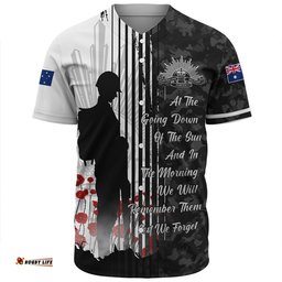 Amazing Aussie Australia Spirit Of Remembrance Day Lest We Forget Black Baseball Shirt