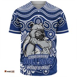 Amazing Aussie Canterbury Bankstown Bulldogs Aboriginal Inspired Tough Fan Rugby For Life Ver 2.0 Baseball Shirt