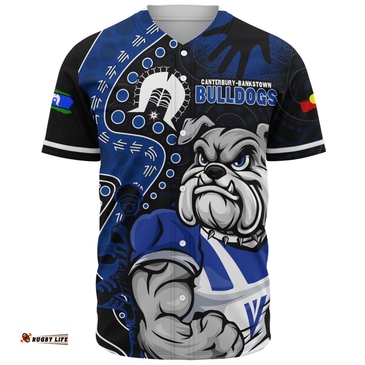 Amazing Aussie Canterbury Bankstown Bulldogs NAIDOC Indigenous Warrior Spirit Baseball Shirt