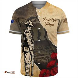 Amazing Aussie Australia Anzac Day Lest We Forget Letters From The Battlefield Baseball Shirt