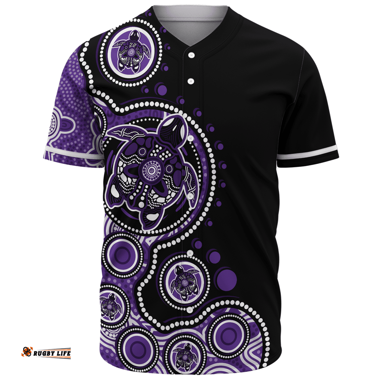 Amazing Aussie Australia Indigenous Turtle Aboriginal Dot Art Purple Baseball Shirt