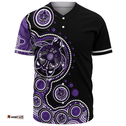 Amazing Aussie Australia Indigenous Turtle Aboriginal Dot Art Purple Baseball Shirt