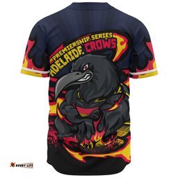 Amazing Aussie Adelaide Crows Premiership Series Flame Edition Baseball Shirt