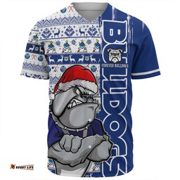 Amazing Aussie Canterbury Bankstown Bulldogs Merry Ugly Xmas Nordic Pattern Style Baseball Shirt
