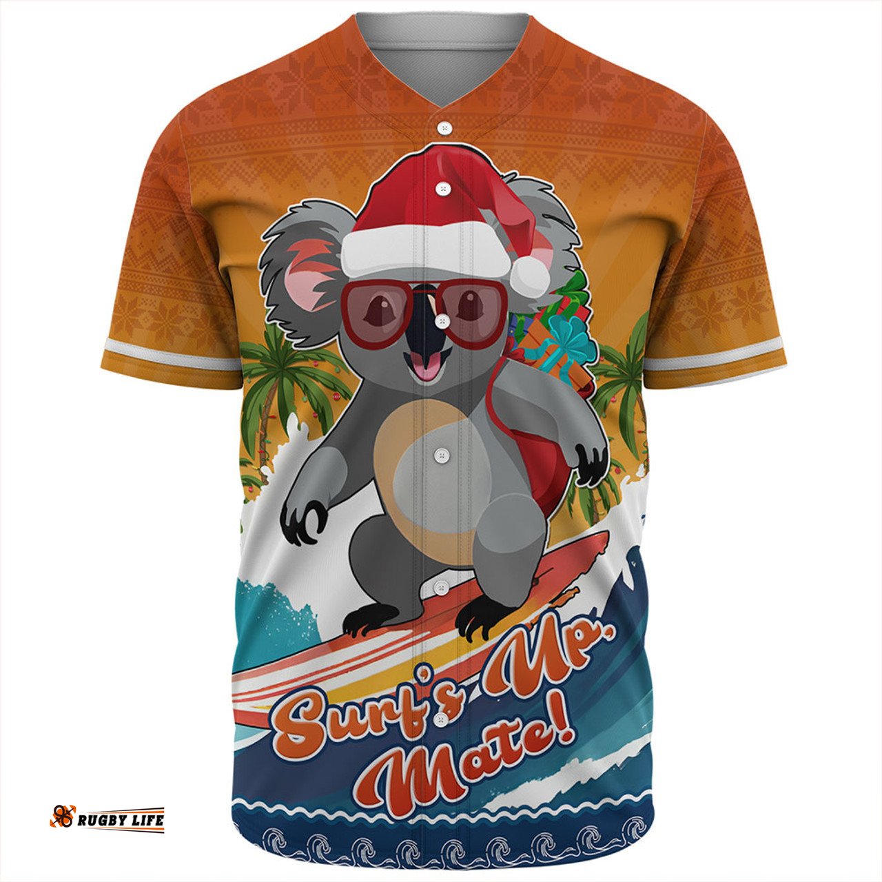 Amazing Aussie Australia Merry Christmas Surf's Up, Mate Koala Baseball Shirt