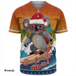 Amazing Aussie Australia Merry Christmas Surf's Up, Mate Koala Baseball Shirt