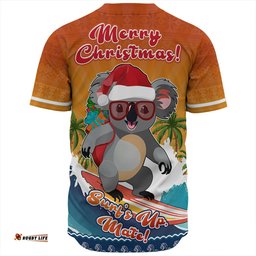 Amazing Aussie Australia Merry Christmas Surf's Up, Mate Koala Baseball Shirt
