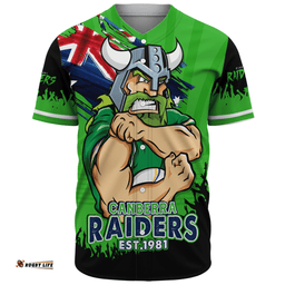 Amazing Aussie Canberra Raiders Heart Of A Fighter Tough And Fearless Baseball Shirt
