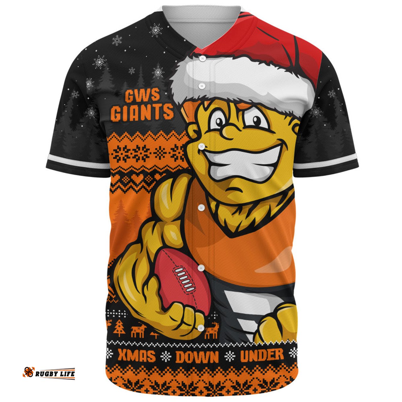 Amazing Aussie GWS GIANTS Merry Christmas Down Under Footy Power Style Baseball Shirt