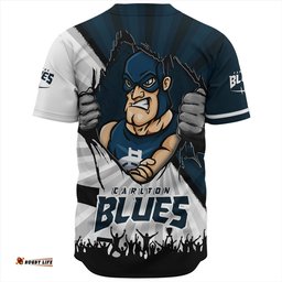 Amazing Aussie Carlton Breaking Through Fan Design Baseball Shirt