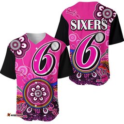 Sydney Sixers Baseball Jersey Shirt Cricket Indigenous Aboriginal Lizard Version