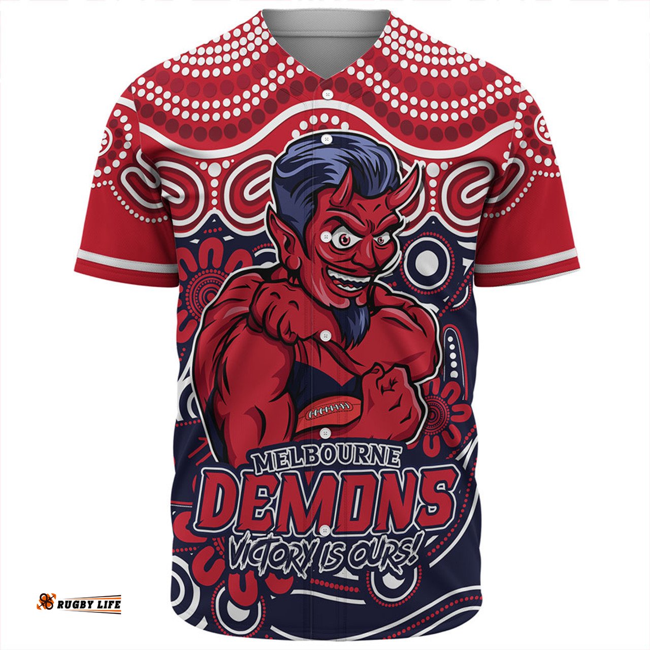 Amazing Aussie Melbourne Aboriginal Inspired Tough Fan Football For Life Baseball Shirt