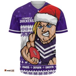 Amazing Aussie Fremantle Merry Christmas Down Under Footy Power Style Baseball Shirt