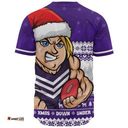 Amazing Aussie Fremantle Merry Christmas Down Under Footy Power Style Baseball Shirt
