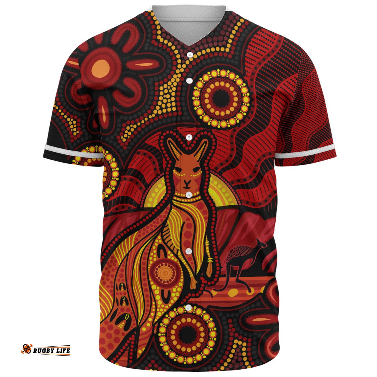 Amazing Aussie Indigenous Australian Aboriginal Echoes Of The Dreaming Baseball Shirt