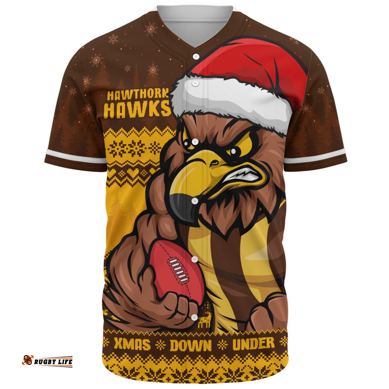 Amazing Aussie Hawthorn Merry Christmas Down Under Footy Power Style Baseball Shirt