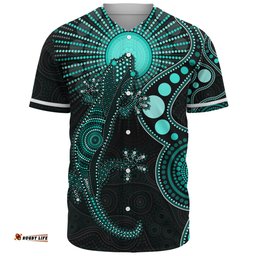 Amazing Aussie Australia Turquoise Dreaming Gecko Spirit Baseball Shirt