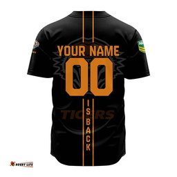 Wests Tigers Baseball Jersey Shirt Personalized Rugby For Fan NRL